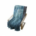 thumbnail image 4 of Grunge Soft Flannel Fleece Throw Blanket, Grunge Abstract Illustration with Night Forest Cloudy Sky Nature Landscape Picture, Cozy Plush for Indoor and Outdoor Use, 50" x 70", Blue Teal, by Ambesonne, 4 of 6