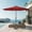 Red, variant on 9ft Outdoor Patio Umbrella - Market Table Pool Deck Umbrella UPF50+ UV Protection with Push Button Tilt, Crank and 8 Sturdy Ribs (Beige, No base)