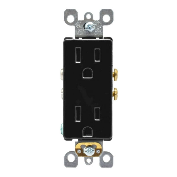 Contacto Dúplex Leviton Negro 10X3.2X3 Cm