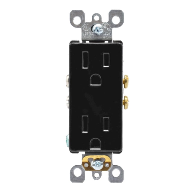 Contacto Dúplex Leviton Negro 10X3.2X3 Cm