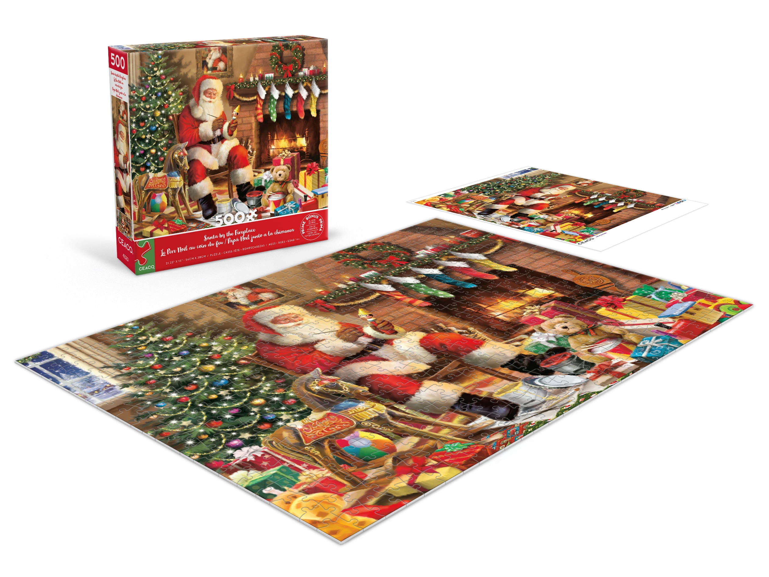 Puzzle en 500 pièces Ceaco Santa by the Fireplace pour adultes, à partir de 14 ans