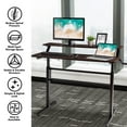 thumbnail image 6 of Costway Standing Desk Crank Adjustable Sit to Stand Workstation with Monitor Shelf Brown, 6 of 12
