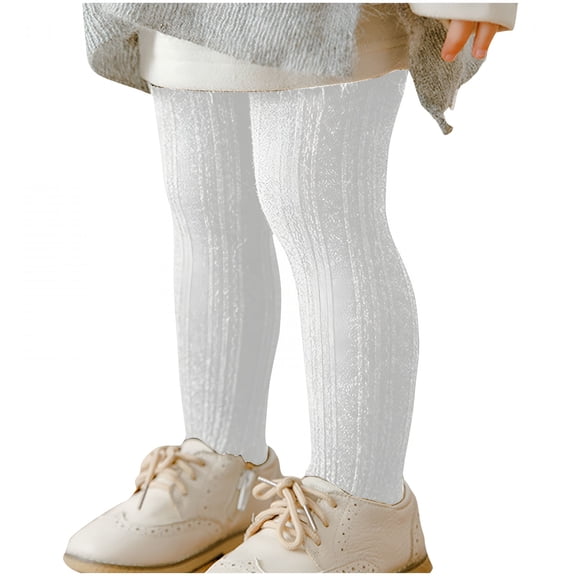 OQRKI Baby Toddler Girls Cute Cable Knit Cotton Tights Pantyhose Leggings for Girls Stocking Pants for 2-12 Years