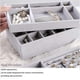 thumbnail image 4 of Organizador de cajones para joyas, insertos de almacenamiento de joyas de terciopelo, bandeja apilable para cajones (gris, juego de 4), 4 of 5