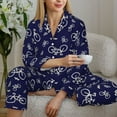 thumbnail image 6 of Honeii Bicycle1 print Women's Pajama Sets Long Sleeve Button Down Sleepwear Nightwear Soft Pjs Lounge Sets-XX-Large, 6 of 7