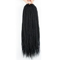 XmhyTop 24inch 6-Pack Pre-Looped Goddess Box Braids Crochet Hair, Synthetic Braiding Extensions, Easy Install for Protective Styles, Women's Hair Accessories,Black