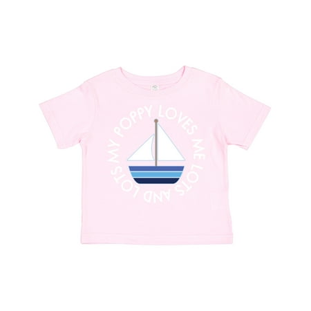 

Inktastic My Poppy Loves Me Grandson Sailboat Boys Gift Toddler Boy Girl T-Shirt
