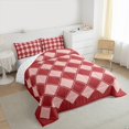 thumbnail image 3 of Castle Fairy Minimalist Buffalo 3 Pieces Queen Comforter Set for Female Men Adults,Geometric Plaid Grid Ultra Soft Bedding Sets,Mid Century Bedding Comforter Set Breathable,Super Cozy Room Decor, 3 of 8
