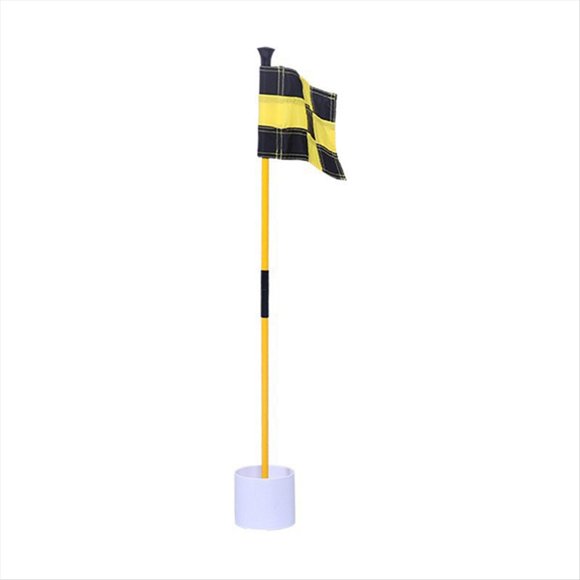 Bandera Verde de Golf Negra y Amarilla, de Bandera Colorida de Dos Secciones A Cuadros con Orificio de Objetivo Verde, Suministros de Golf