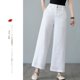 thumbnail image 5 of Pantalones de lino con cintura elástica para mujer, pantalones holgados informales de verano, 95 % algodón, bolsillos laterales, tallas M-XXL, para múltiples ocasiones, 5 of 8