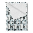 thumbnail image 2 of Abstract Soft Flannel Fleece Throw Blanket, Grunge Sketchy Circle Shapes Ornamental Vintage Geometric Forms Print, Cozy Plush for Indoor and Outdoor Use, 50" x 70", Baby Blue Grey Black, by Ambesonne, 2 of 5