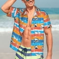 thumbnail image 5 of KLL Men's Hawaiian Shirt Short Sleeve Button Down Beach Shirts-Shark On Line, 5 of 5