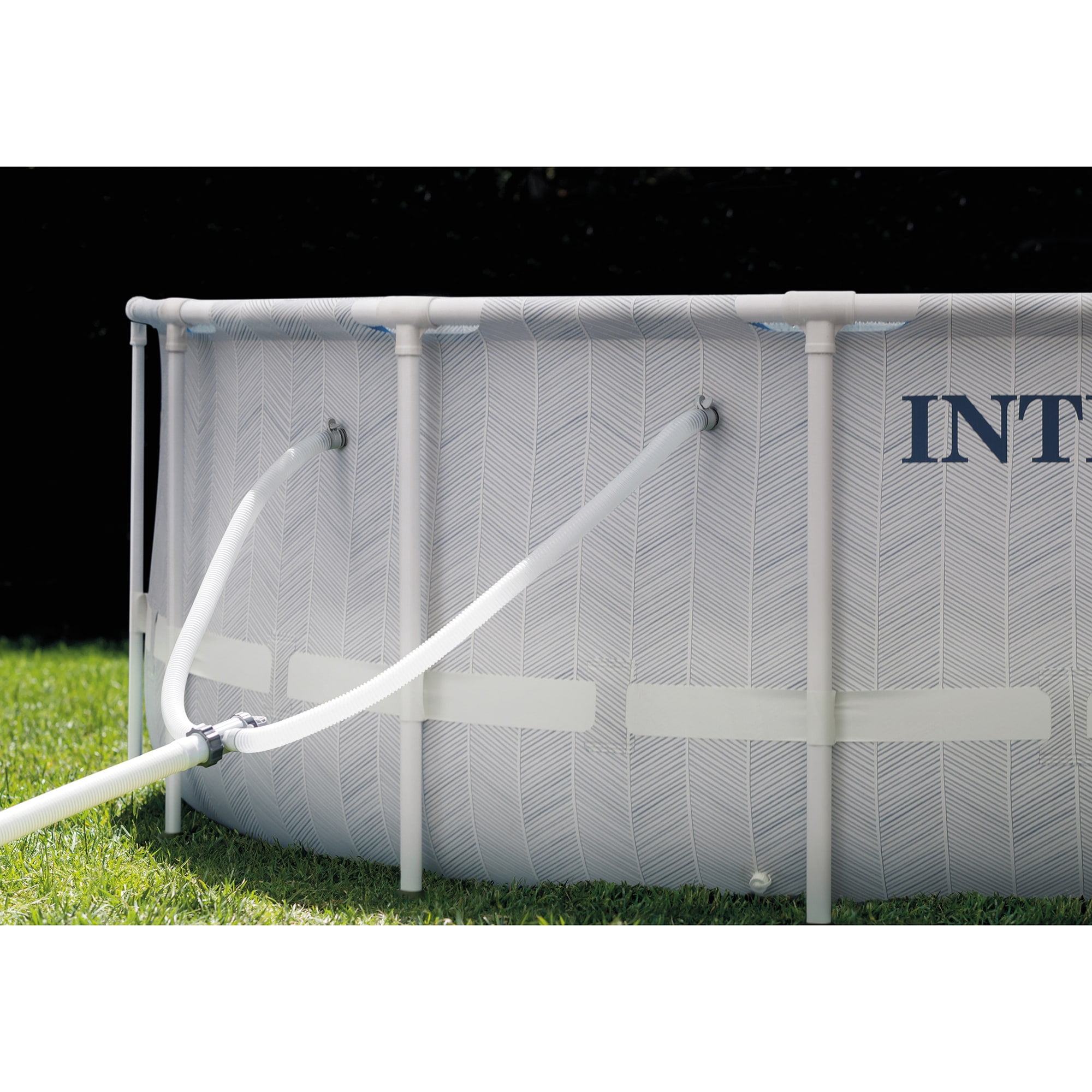 Intex: 16' x 48" Prism Frame: Chevron Premium Pool Set - Above Ground Pool Set, 5061 Gallon Capacity, Hydro Aeration Technology, Includes Filter Pump, Ground Cloth, Pool Cover & Ladder, Ages 6+