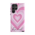 thumbnail image 1 of Personalised Pink Heart Latte Samsung Galaxy S22 Ultra Case, iPhone 12 Pro Max, 1 of 4