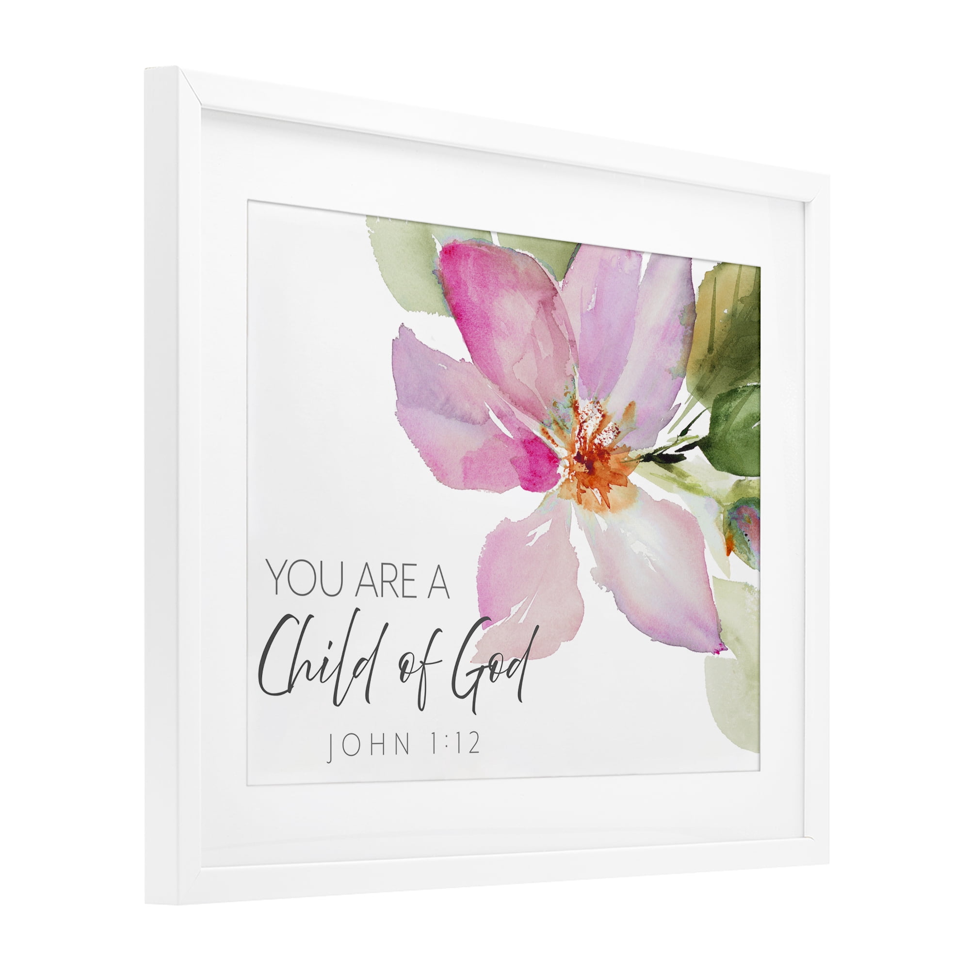 Stupell Industries Child Of God Pink Flower White Framed Print Under Glass, design by Lanie Loreth