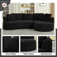 thumbnail image 4 of NeoKo Modern Corduroy Oversized and Curved Arm Curved Sectional Sofa with Chaise and Cushions, 4 of 8