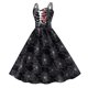 thumbnail image 3 of Vestido Sexy para las Mujeres Halloween Impresión Doble Correa de Hombro Pequeño Vestido de Cuello en V Poliéster, Vestido Festivo Casual para las Mujeres, 3 of 6