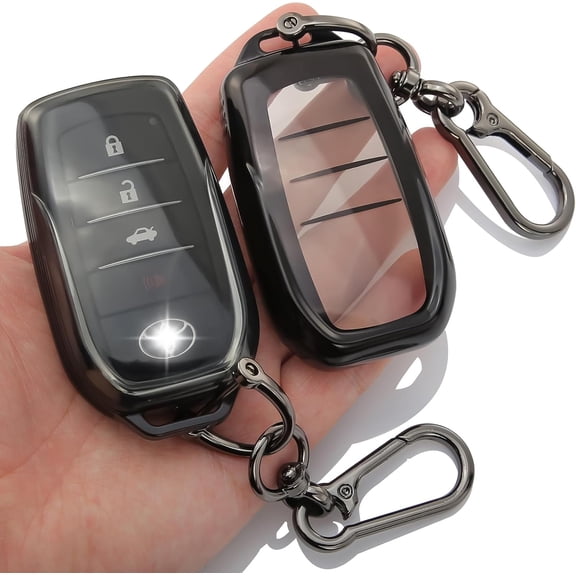 Key Fob Cover Compatible with Toyota RAV4 Grand Highlander Camry Land Cruiser Corolla Cross Tundra Tacoma Sequoia Sienna Prius Crown Venza bZ4X Mirai 2021-2025 Keychain Case Holder Protector,1