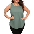thumbnail image 5 of SWQZVT Summer Tops for Women Plus Size Casual Tank Tops Crewneck Waffle Sleeveless T Shirts Loose Tunic Tops, 5 of 8