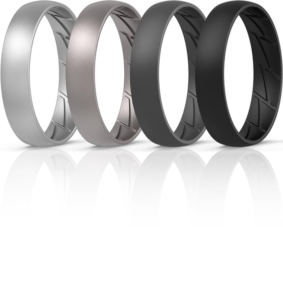 ThunderFit Silicone Rings for Him and Her, Rubber Engagement Bands Unisex - 1/4/7 Variety Multipack