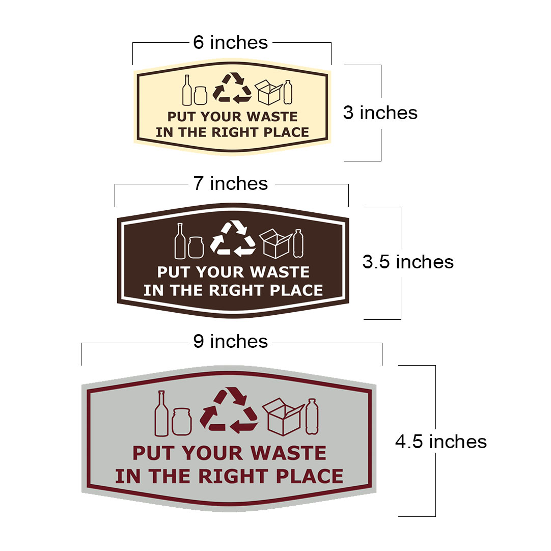 Fancy Put Your Waste in the Right Place Sign (Brushed Gold) - Large - image 2 of 5