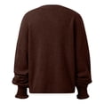 thumbnail image 4 of DuoJiaJ Knit Sweater Coat Long Sleeve Button Down Cardigan For Fall And Winter Versatile Elegant Outerwear Soft Comfortable Daily Wear Womens Fashion Brown S, 4 of 5