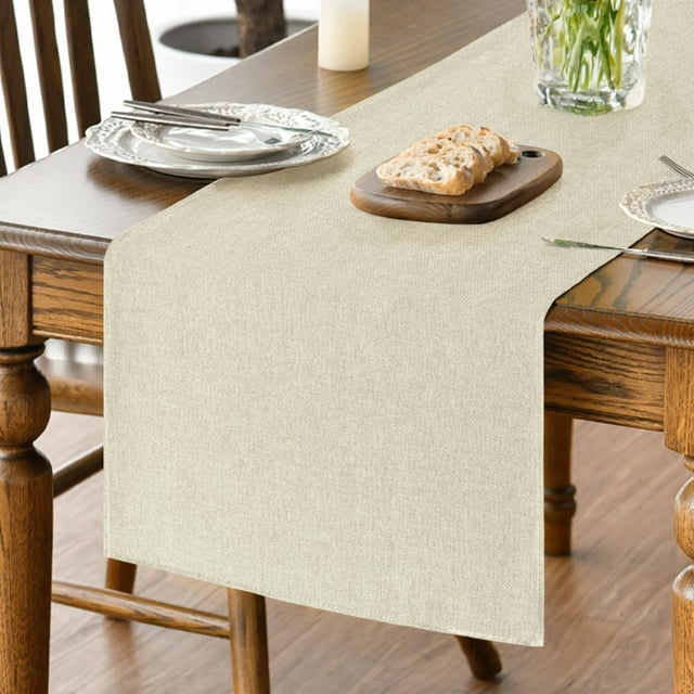 Mode Light Brown Table Runner, Seasonal Fall Washable Kitchen Dining Table Decoration for Home Party Decor 13x72 Inch