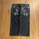 thumbnail image 3 of Pantalones vaqueros holgados con bordado de patrón de moda americana para hombres, pantalones de pierna ancha de gran tamaño, Joker informal de calle, nueva moda, pareja, Y2K, 3 of 5