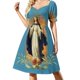 thumbnail image 2 of Vestido de manga corta de la Inmaculada Concepción, Asunción, Patrona de Nicaragua, ropa de verano para mujer., 2 of 7