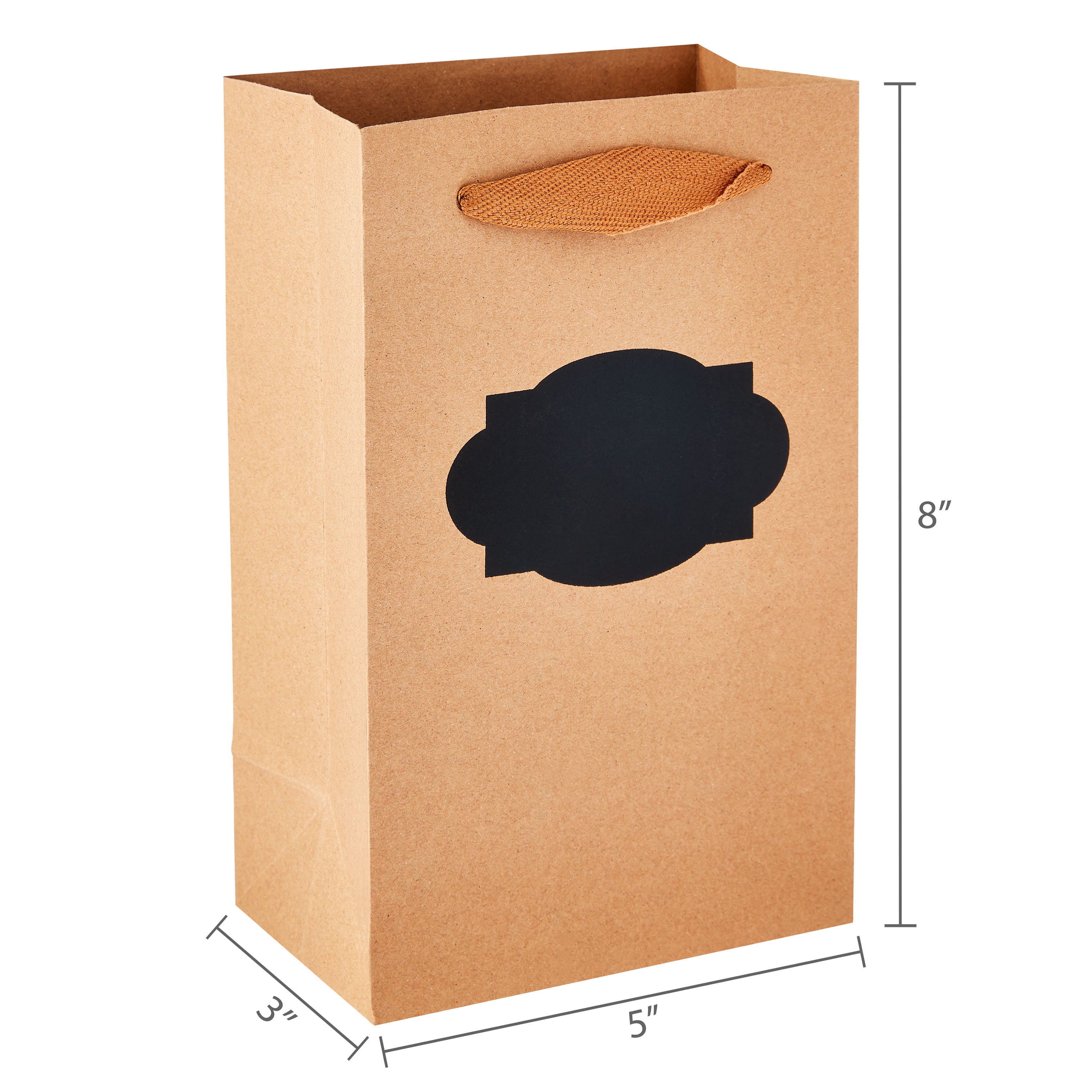 Hello Hobby Small Kraft Gift Bags with Chalk Label, 5.25" x 8.38", 10 Small Favor Bags