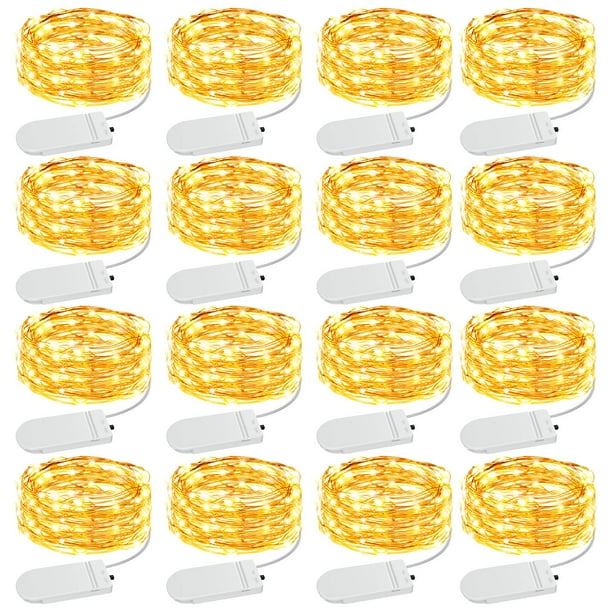 Guirnalda de luces navideñas Olafus 20 LED, funciona con pilas