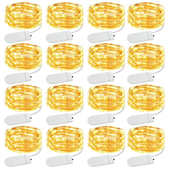Guirnalda de luces navideñas Olafus 20 LED, funciona con pilas