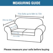 Stretch Velvet Plush Sofa Covers Couch Armchair Slipcover Protector with Cushion Covers, White, For 3-Seater Sofa