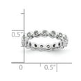 thumbnail image 4 of 14k White Gold Polished Size 4 Bezel-set 1/2 carat Diamond Complete Eternity Band, 4 of 5