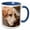 Blue/White, variant on 3drose, Houston, Texas, Usa. Sad and Bored Elderly Basset Hound Resting., 11oz Mug