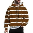 thumbnail image 2 of Sudadera con capucha para hombre, estilo casual, con cuello redondo, estampado, manga larga, blusa de poliéster, 2 of 6