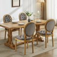 thumbnail image 3 of DONICK French Upholstered Dining Chairs,Farmhouse Round Back Tufted Solid Wood For Kitchen,Restaurant(Velvet,Gray,Set of 2), 3 of 9
