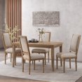 thumbnail image 2 of GDF Studio Beckstrom French Country Fabric Upholstered Wood Dining Chairs, Set of 4, Beige and Natural, 2 of 8