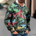thumbnail image 2 of ZCFZJW Mens Hooded Sweatshirt Long Sleeve Big and Tall Regular Fit Casual Camo Patchwork Print Drawstring Pullover Hoodies Tops with Pocket Multicolor#10 XXXL, 2 of 5