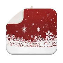 Red Christmas Snowflake Pattern Dish Drying Mat for Kitchen 1 Pack, Ultra Absorbent Microfiber Dishes Drainer Mats,16x18in(41x46cm)