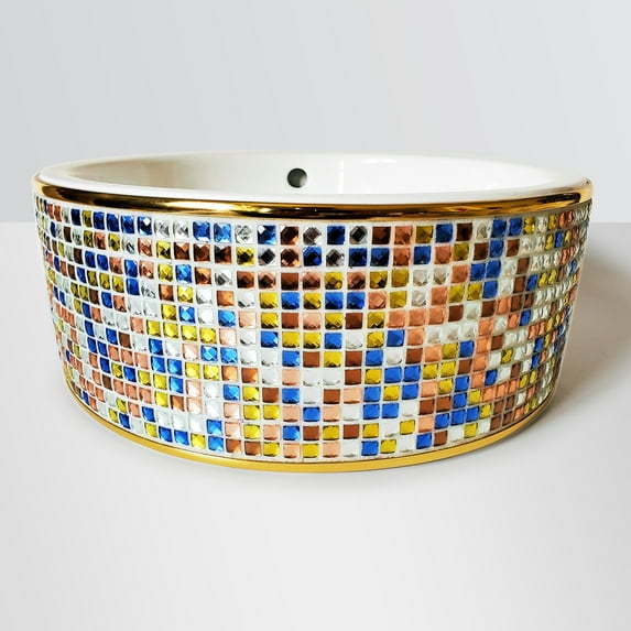 Mosaica Azul Gem Tile Vessel Sink