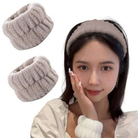 

2 Pcs Washband Water Guards Wash Arm Sweat Bands Towels Microfiber Facewash Wristbands Scrunchies Wraps For Washing Face For Women No Cleansing Cuffs Avoid Liquid