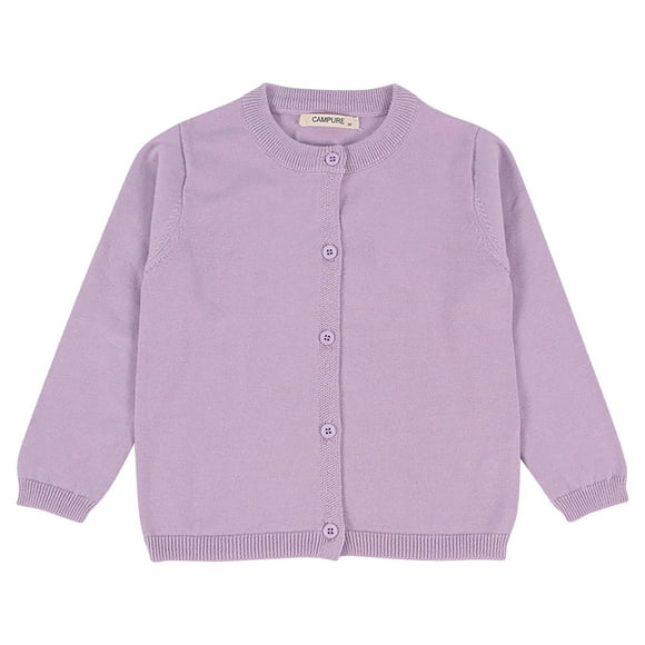 Suéter UMfun para bebé, niña y niño, otoño e invierno, cárdigan de color caramelo, cárdigan pequeño de color liso, suéter para niños, morado, 5 años