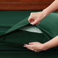 thumbnail image 5 of Extra Deep Pocket Queen Sheets - 6 Piece Sheet Set - Fits Up to 21 inches Thick Mattress - Luxury Bedding Set - Breathable Bed Sheets Pillowcase - Easy & Secure Fit - Emerald Green, Queen Size, 5 of 18