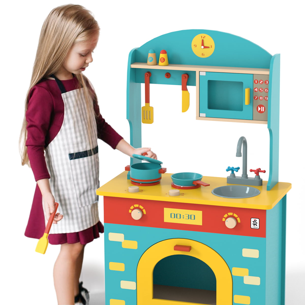 58 Piece Kitchen Cooking Set Girls Boys Fruit Vegetable Tea Playset Toy us 