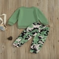 thumbnail image 2 of Baby Boys 2PCS Pants Sets Long Sleeve  Neck Sweatshirt Tops Solid Color Pants Sets, 2 of 7