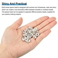thumbnail image 4 of Uxcell Perles d'Espacement en Métal Plaqué Cristal Strass Perles d'Espacement Rondes 200 Pcs AB Blanc 8mm, 4 of 7