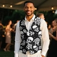 thumbnail image 4 of Yuyamidu Skull Men's V-Neck Suit Vests Size S Rose Formal Slim Fit Business Dress Vest Waistcoat with 3 Pockets for Suit or Tuxedo, 4 of 7