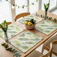 thumbnail image 5 of Sage Green Summer Botanical Placemats for Dinning Table Set of 6, Palm Leaf Modern Art Burlap Kitchen Place Mats Waterproof Cloth Table Mats, Indoor Outdoor Placemats Easy Clean Dinner Decor, 5 of 8