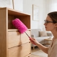 thumbnail image 4 of 22.8 Inches Extendable Microfiber Static Duster, Reusable & Washable Bendable Cleaning Brush With Long Handle, Lint-Free Dust Remover For Blinds, Ceilings, Furniture, Car, Office,, 4 of 5